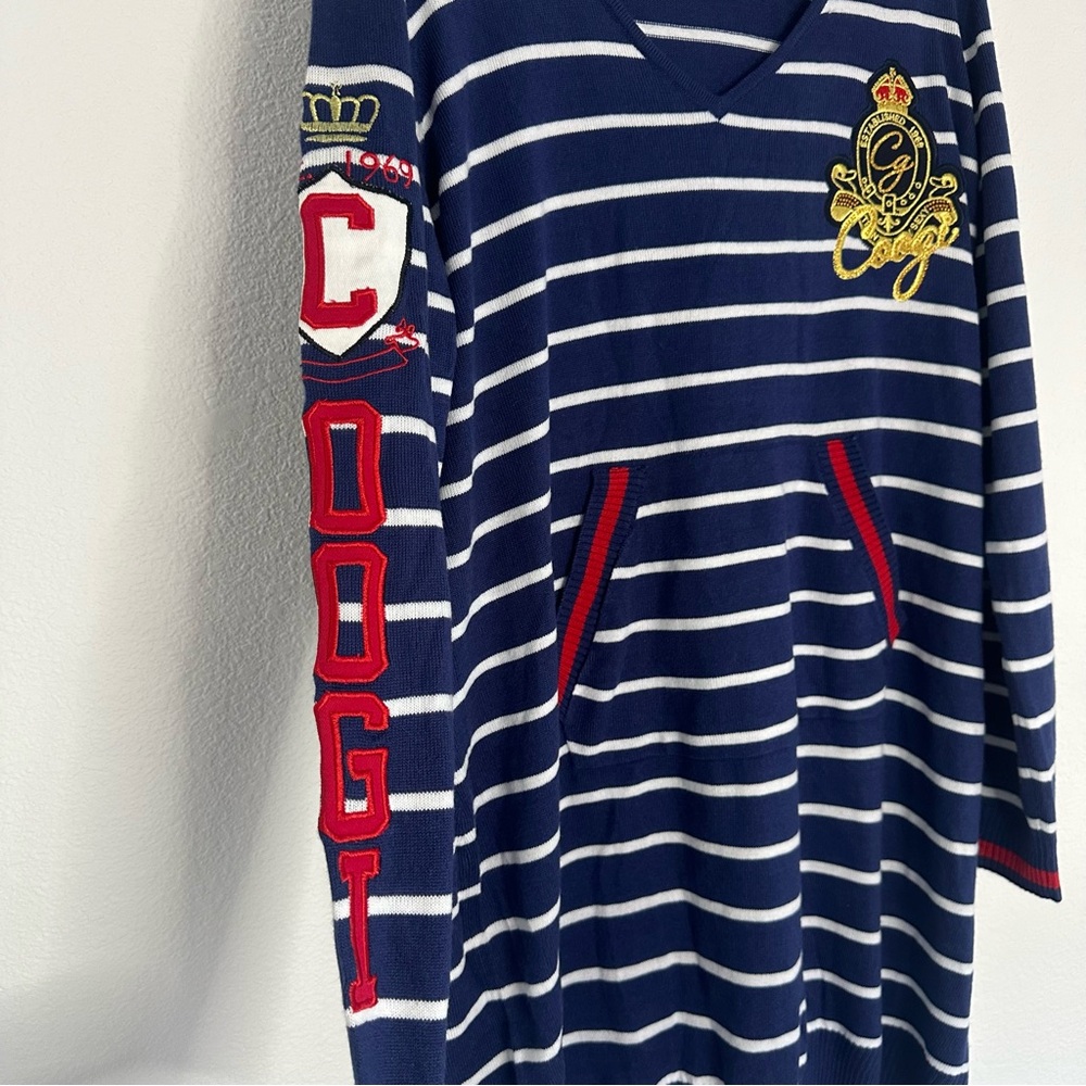 Coogi Striped Navy Sweater 3X